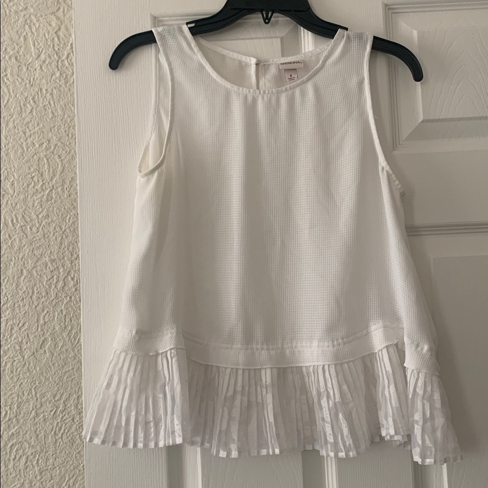 MERONA White Sleeveless Tiered Dress Top Size S